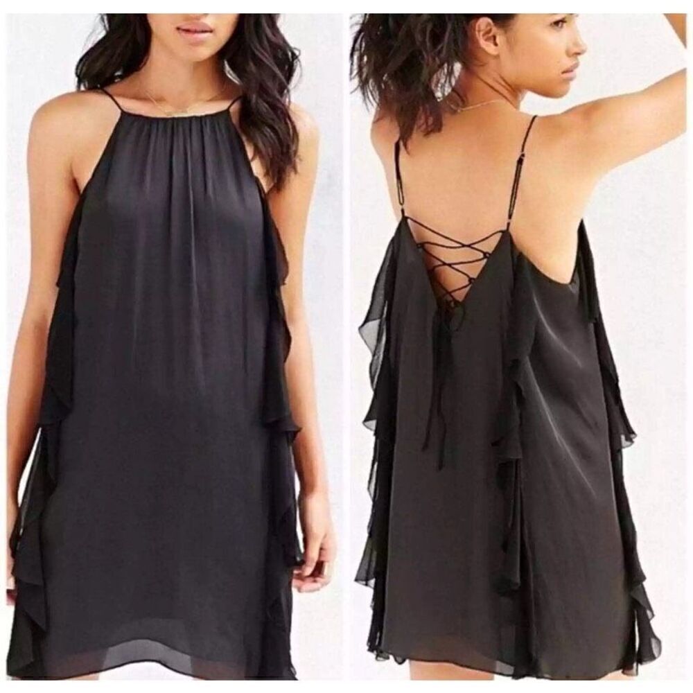 Urban Outfitters Kimchi Blue Purple Tank flutter top/mini dress ruffle